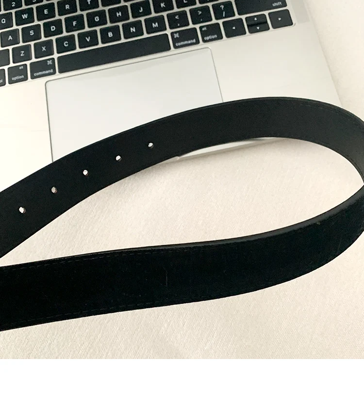 Korean Version Of Retro Velvet Brown Belt For Women A Small Number Of Skirts And Jeans Belts With A High-End Feel