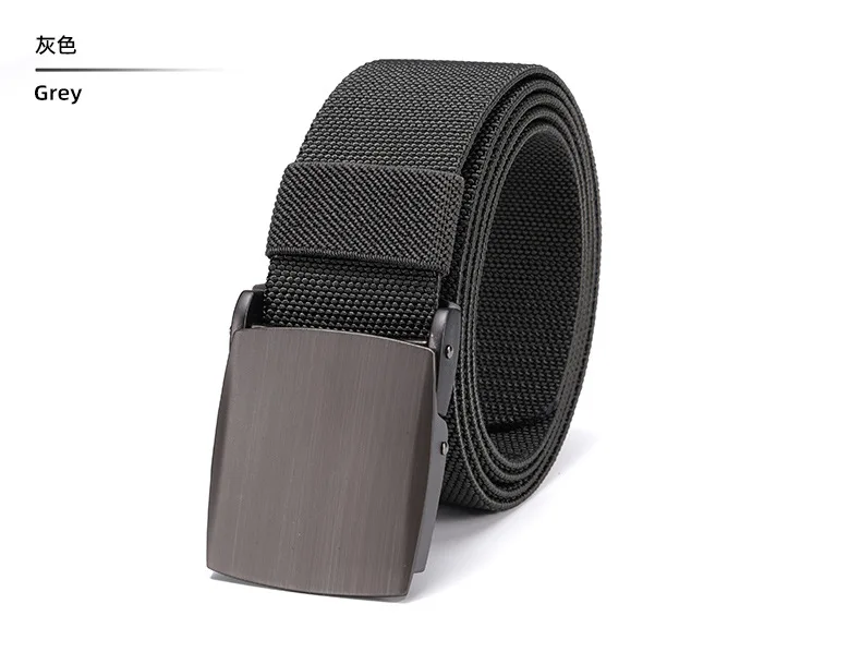 New Golf Sports Elastic Belt Fashion Belt Metal Automatic Buckle Tough Stretch Nylon Men Work belt 120CM Big Size Belts