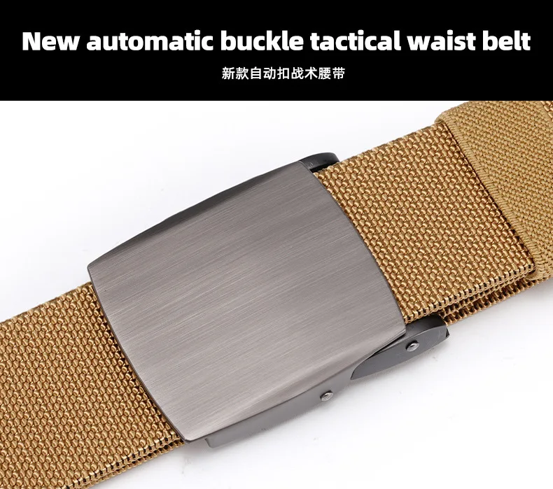 New Golf Sports Elastic Belt Fashion Belt Metal Automatic Buckle Tough Stretch Nylon Men Work belt 120CM Big Size Belts