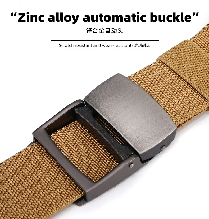 New Golf Sports Elastic Belt Fashion Belt Metal Automatic Buckle Tough Stretch Nylon Men Work belt 120CM Big Size Belts