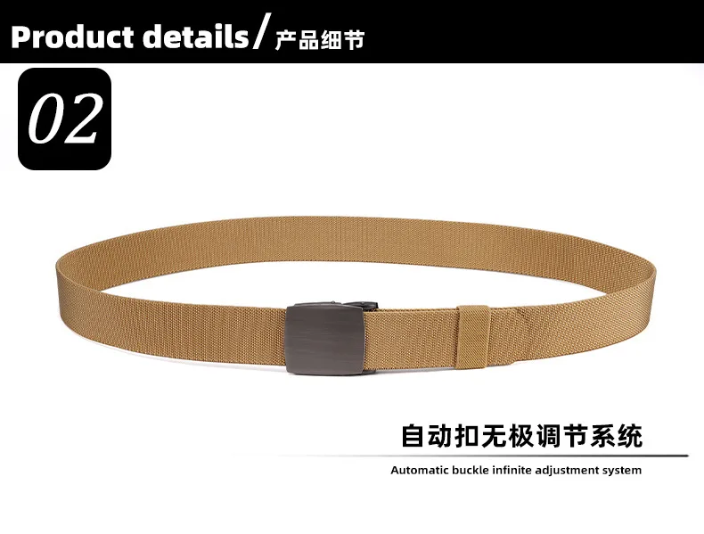 New Golf Sports Elastic Belt Fashion Belt Metal Automatic Buckle Tough Stretch Nylon Men Work belt 120CM Big Size Belts