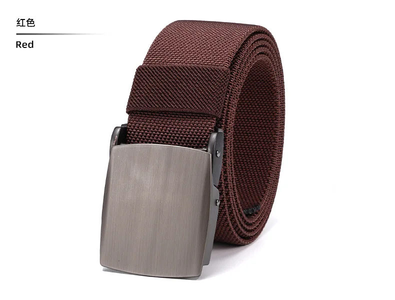 New Golf Sports Elastic Belt Fashion Belt Metal Automatic Buckle Tough Stretch Nylon Men Work belt 120CM Big Size Belts