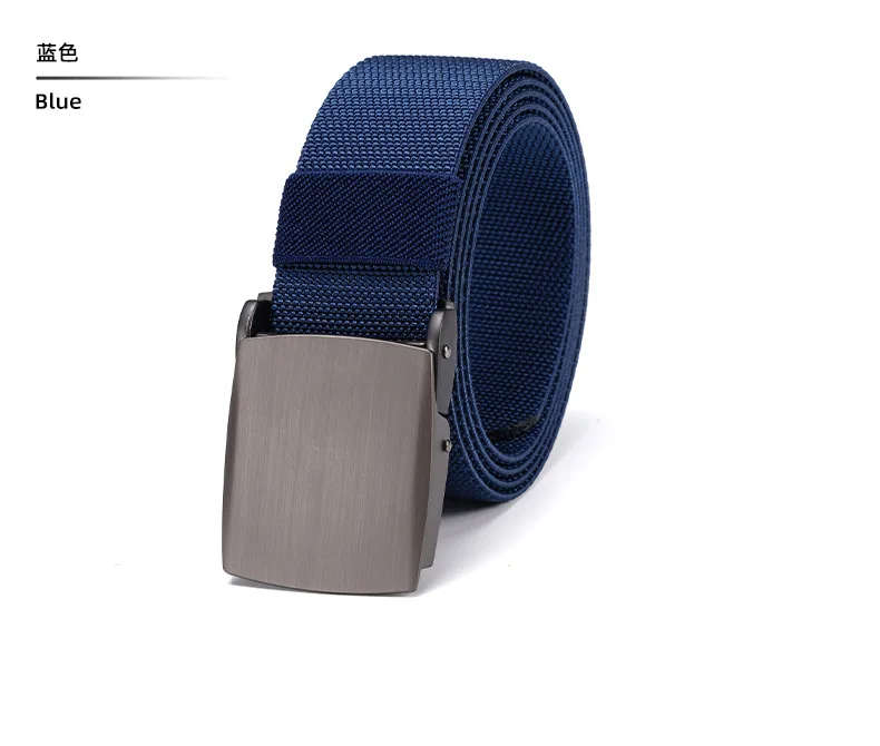 New Golf Sports Elastic Belt Fashion Belt Metal Automatic Buckle Tough Stretch Nylon Men Work belt 120CM Big Size Belts