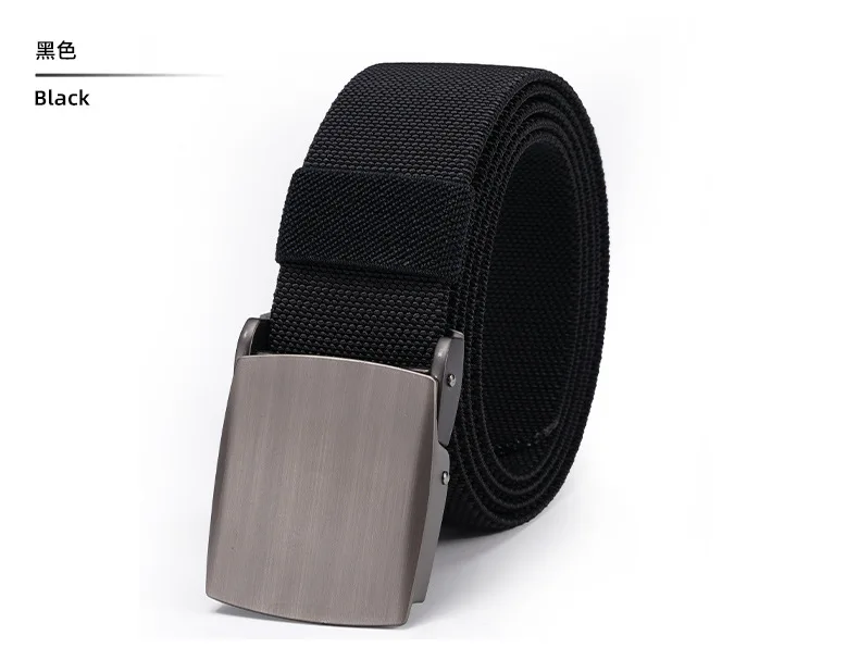 New Golf Sports Elastic Belt Fashion Belt Metal Automatic Buckle Tough Stretch Nylon Men Work belt 120CM Big Size Belts