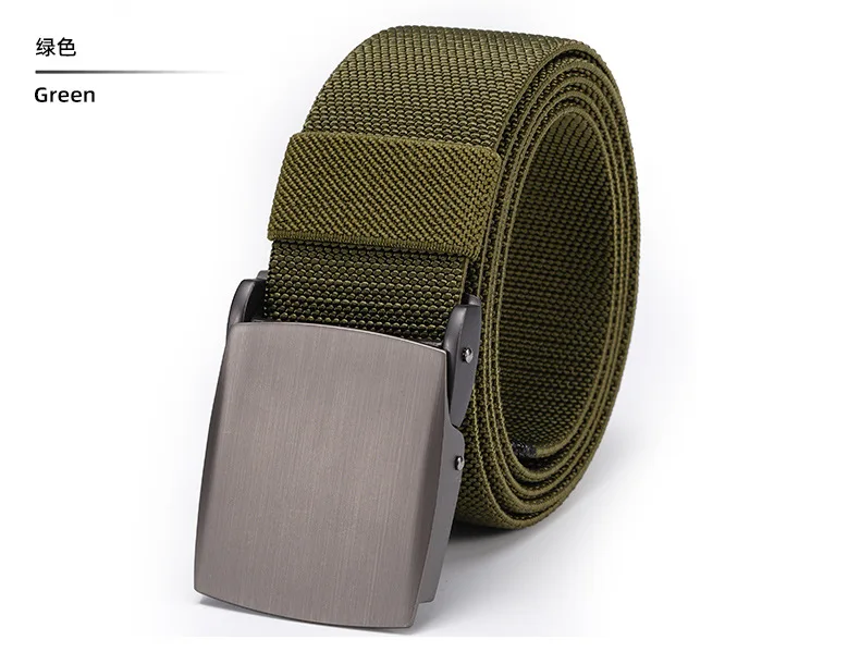 New Golf Sports Elastic Belt Fashion Belt Metal Automatic Buckle Tough Stretch Nylon Men Work belt 120CM Big Size Belts