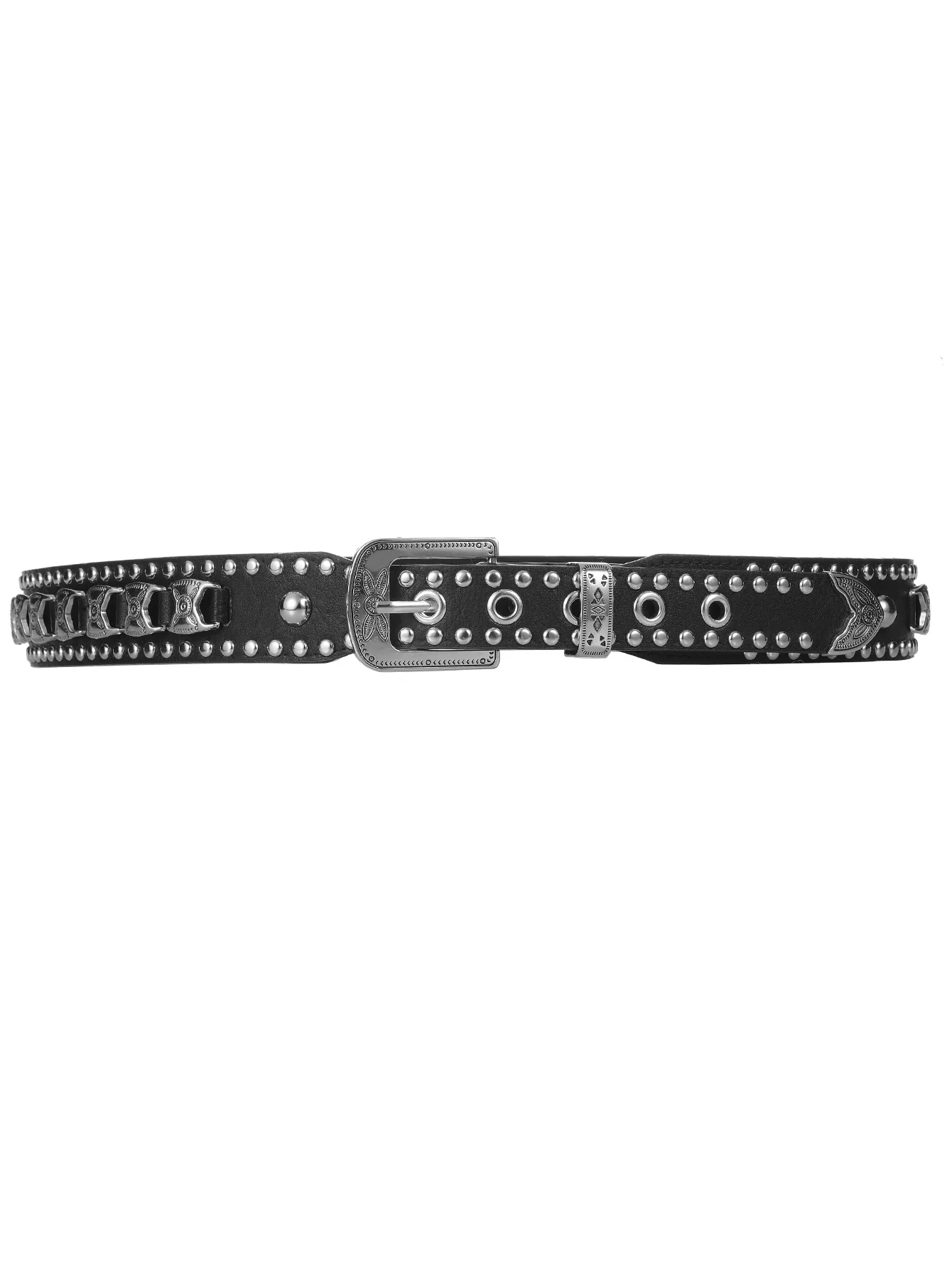 Maikun New Men's European And American Punk Belt Fashion Women's Rivet Wide Waist Cross Border Jeans Belt Unisex