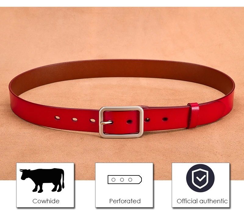 VATLTY 95cm-115cm Women's Leather Belt 33mm Natural Cowhide Alloy Silver Buckle Unisex Brown Belt Fashion Trousers Girdle Male