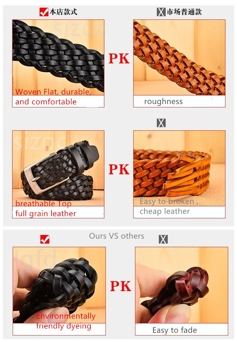 2025 Men Cowhide Belt Hollow Hand Woven Fashion Couple Personalized Student Luxury Jeans Leather Belts 3.5 Cm