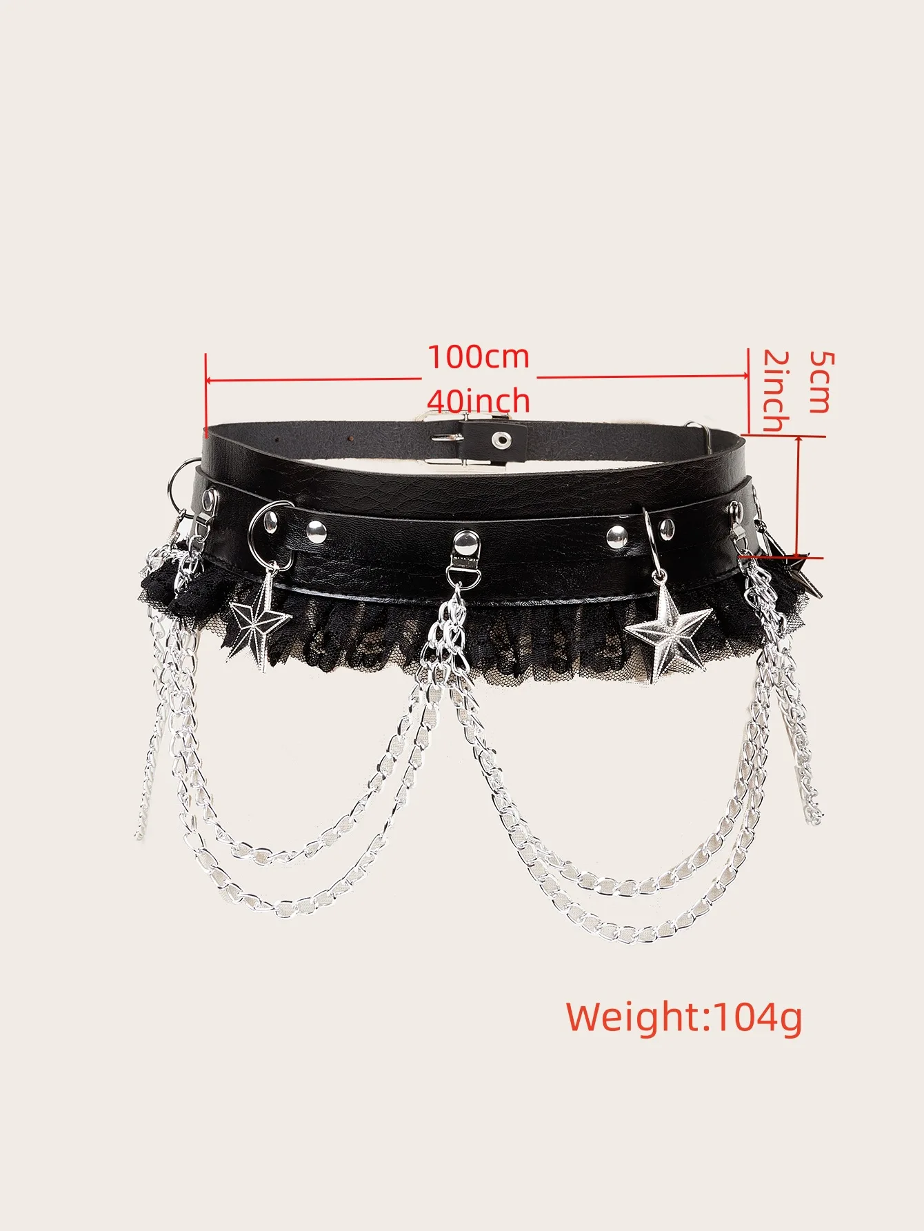 Fashion Harajuku Dark Girl Punk Gothic Style Single-breasted Buttonhole Belt Decoration Jk Waist Chain Strap Women Dress Belt