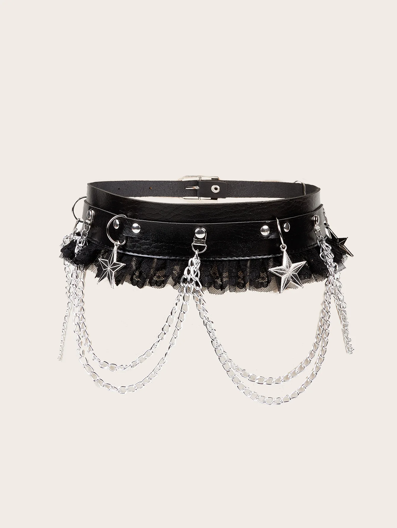 Fashion Harajuku Dark Girl Punk Gothic Style Single-breasted Buttonhole Belt Decoration Jk Waist Chain Strap Women Dress Belt