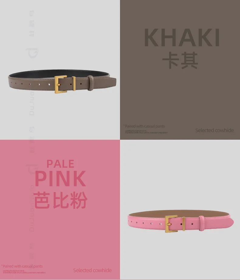 New Genuine Leather Women's Belt Simple Retro Women's Belt Paired with Jeans Casual Pants Width 2.8cm Luxury  Designer Belt