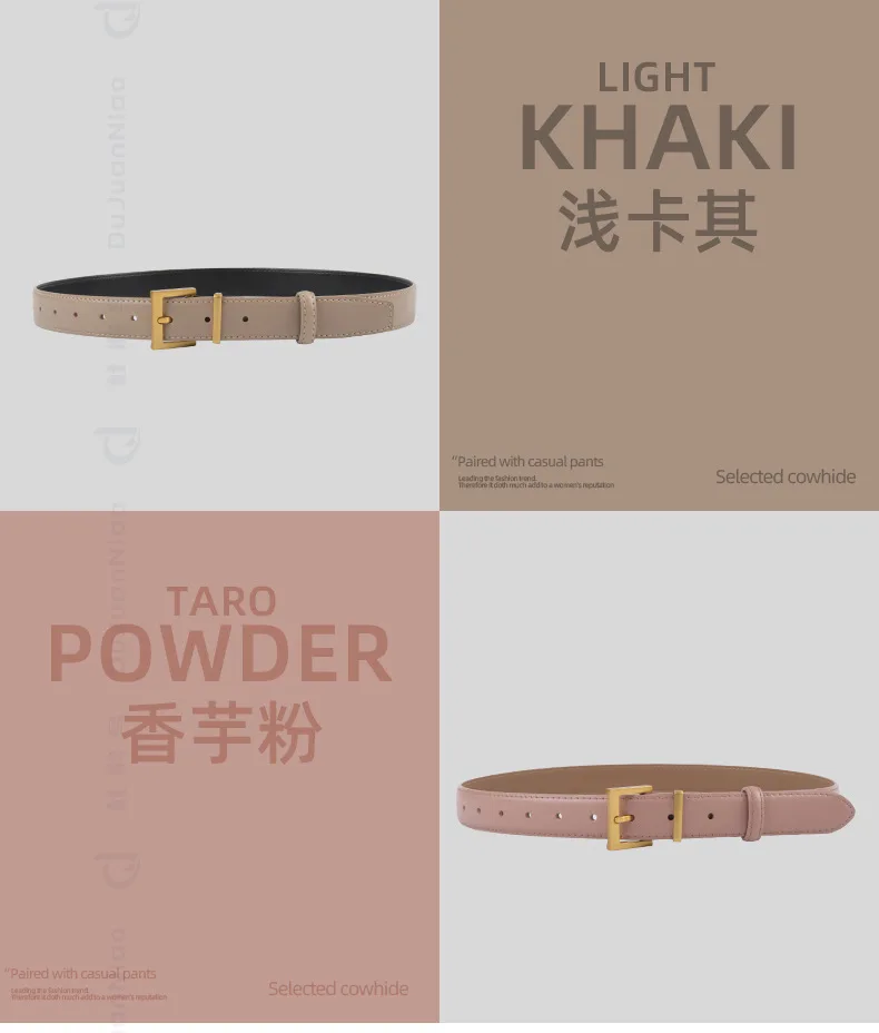 New Genuine Leather Women's Belt Simple Retro Women's Belt Paired with Jeans Casual Pants Width 2.8cm Luxury  Designer Belt