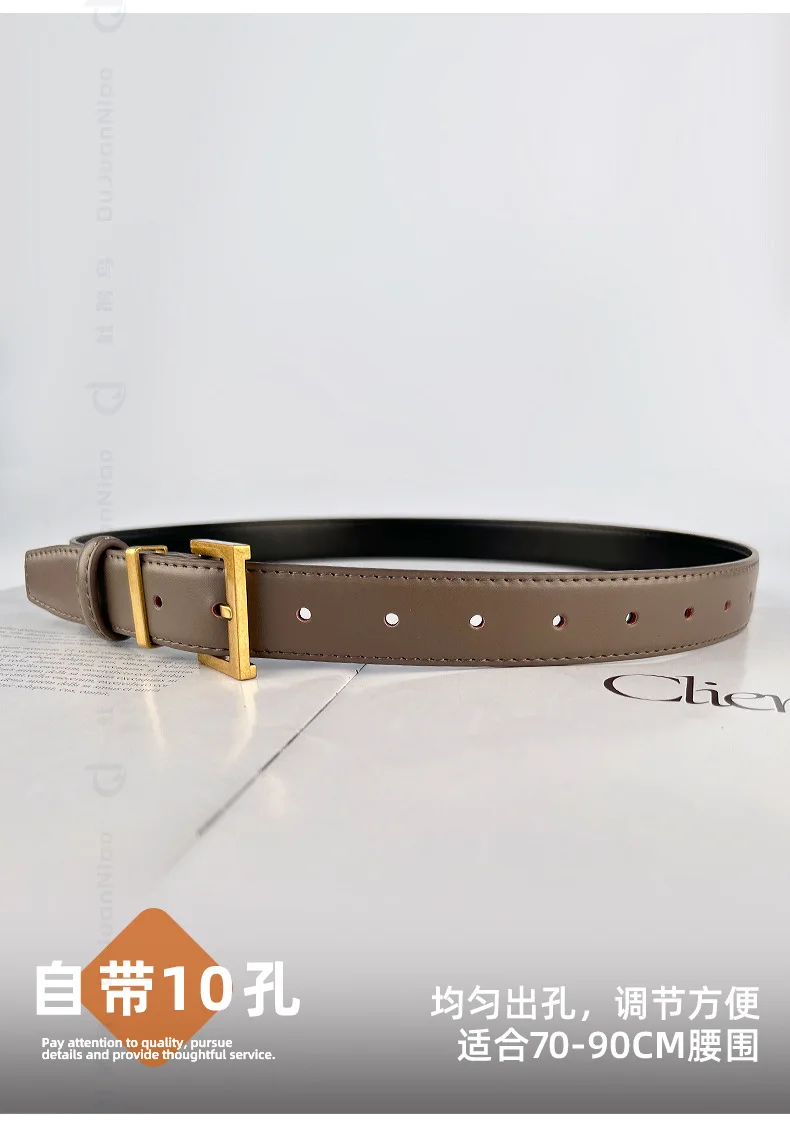 New Genuine Leather Women's Belt Simple Retro Women's Belt Paired with Jeans Casual Pants Width 2.8cm Luxury  Designer Belt