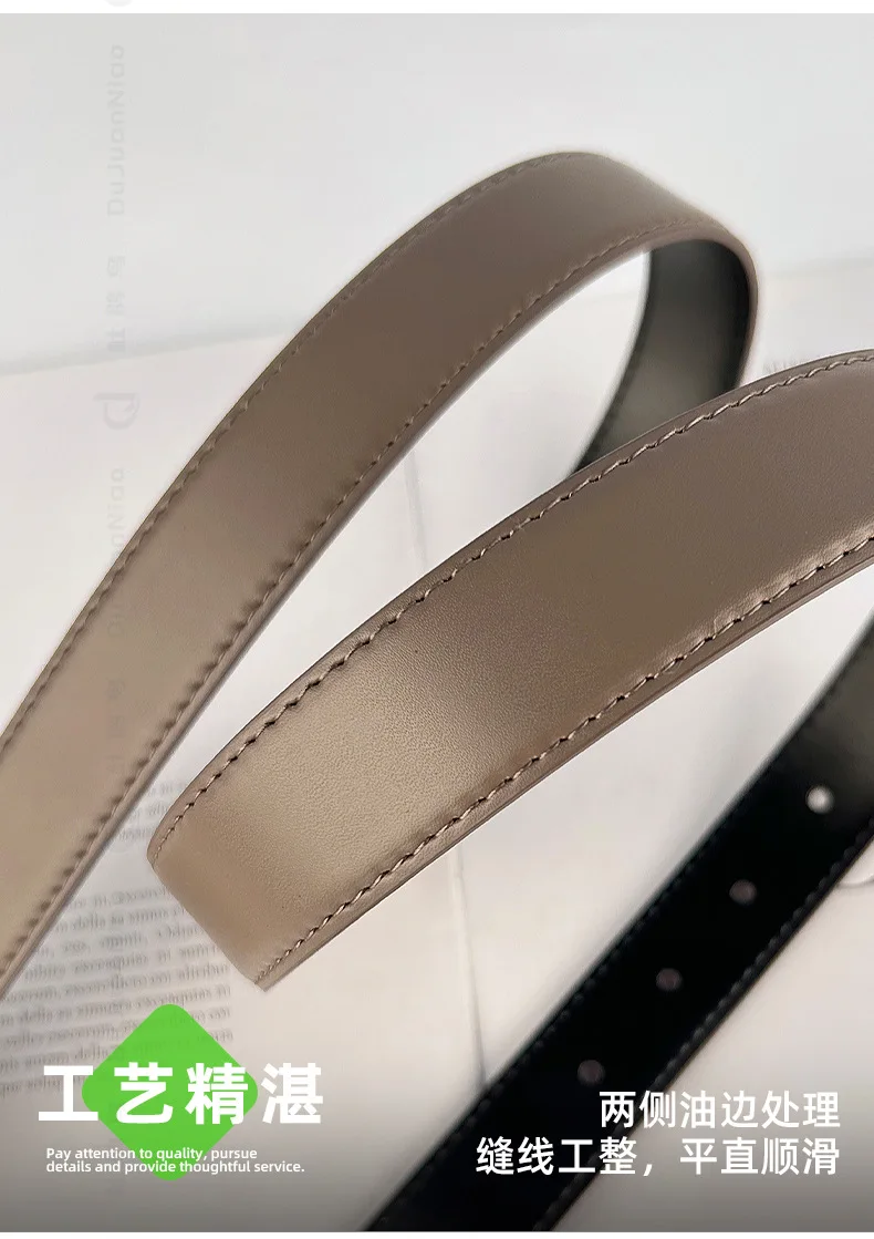 New Genuine Leather Women's Belt Simple Retro Women's Belt Paired with Jeans Casual Pants Width 2.8cm Luxury  Designer Belt