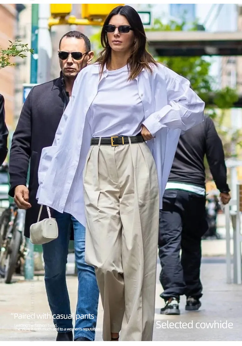 New Genuine Leather Women's Belt Simple Retro Women's Belt Paired with Jeans Casual Pants Width 2.8cm Luxury  Designer Belt