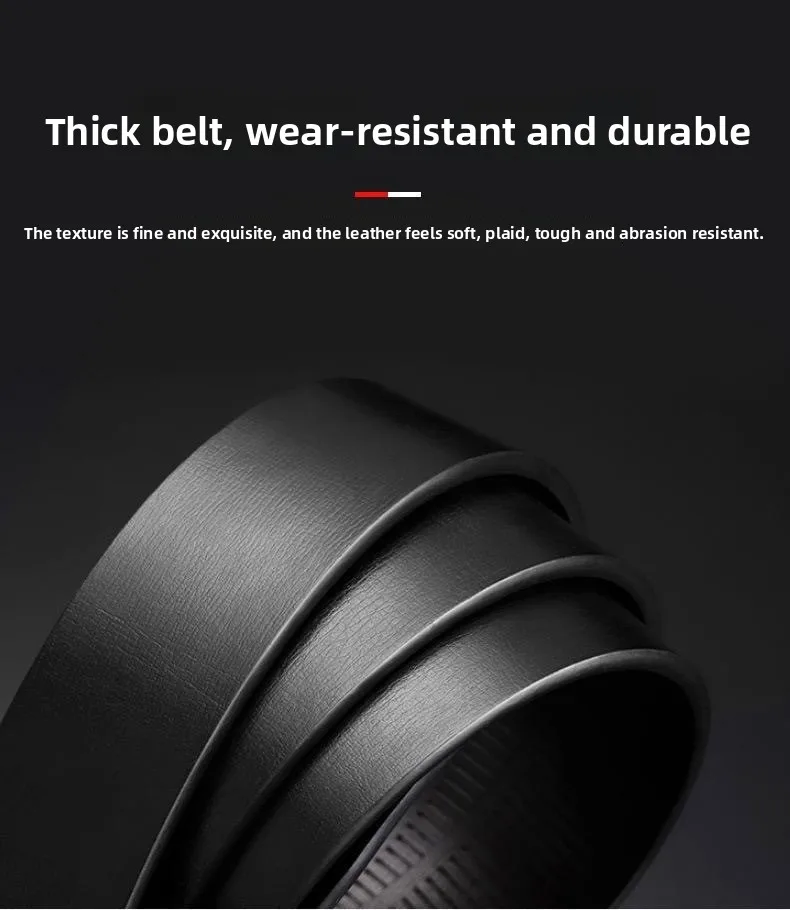 Men's Belt Black Automatic Buckle PU Belt Fashion Brand Luxury PU Leather Belt Business Casual Belt Trend Stylish Waist Belt Man