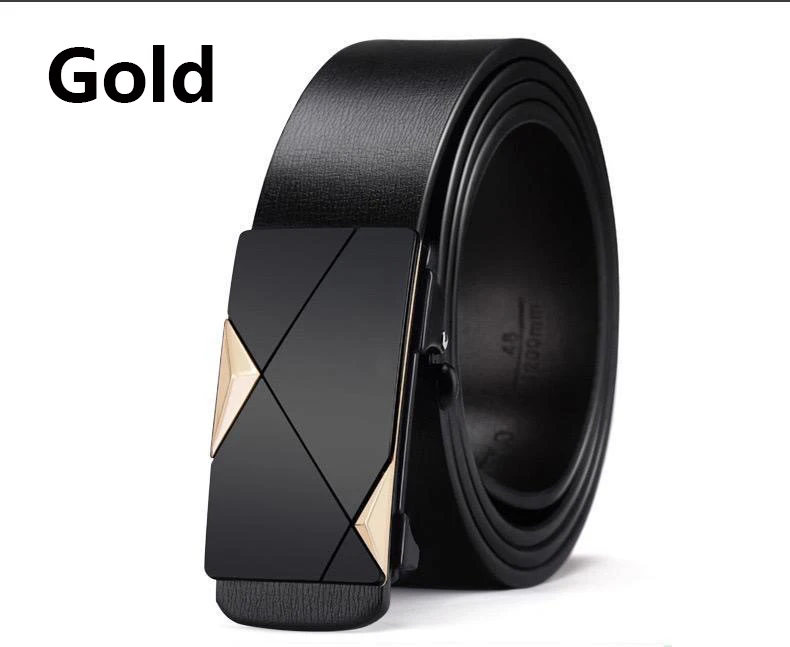 Men's Belt Black Automatic Buckle PU Belt Fashion Brand Luxury PU Leather Belt Business Casual Belt Trend Stylish Waist Belt Man