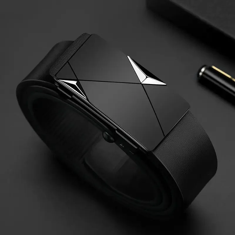 Men's Belt Black Automatic Buckle PU Belt Fashion Brand Luxury PU Leather Belt Business Casual Belt Trend Stylish Waist Belt Man