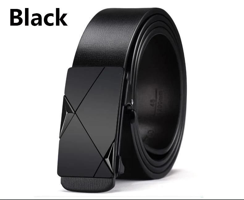 Men's Belt Black Automatic Buckle PU Belt Fashion Brand Luxury PU Leather Belt Business Casual Belt Trend Stylish Waist Belt Man