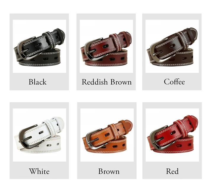 Luxury Genuine Leather Belts for Women Top Quality Cowskin Women's Belt Vintage Metal Buckle Strap for Jeans Fashion Accessories