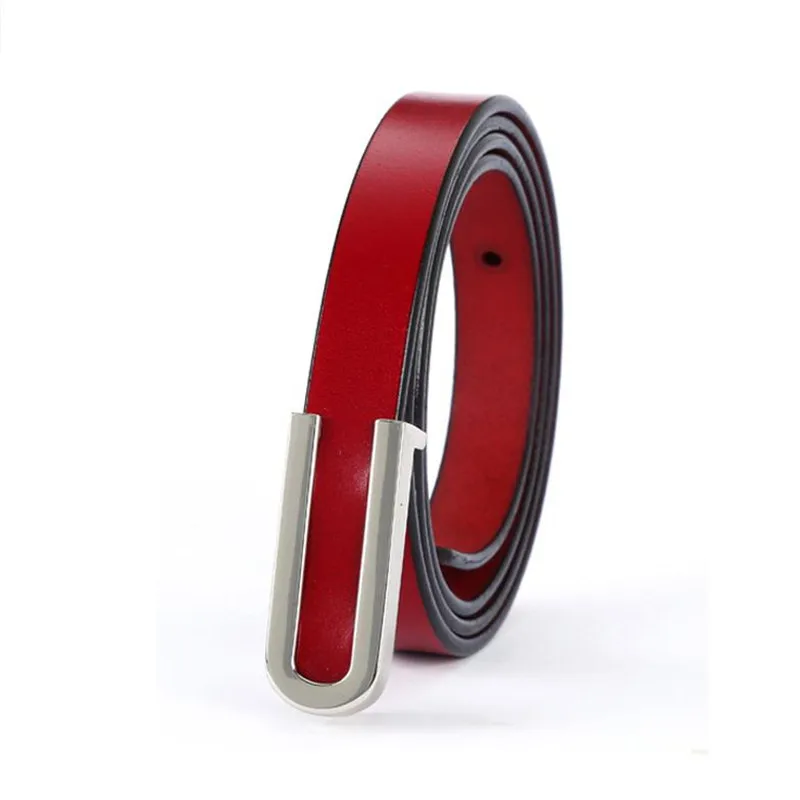 High Quality Real Cowskin Leather Belt Fashion Alloy Buckle Retro Ladies Thin Belts for Women Wild Jumpsuit Ceinture