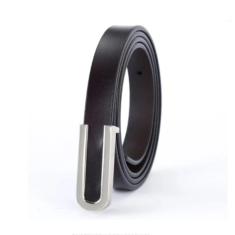 High Quality Real Cowskin Leather Belt Fashion Alloy Buckle Retro Ladies Thin Belts for Women Wild Jumpsuit Ceinture