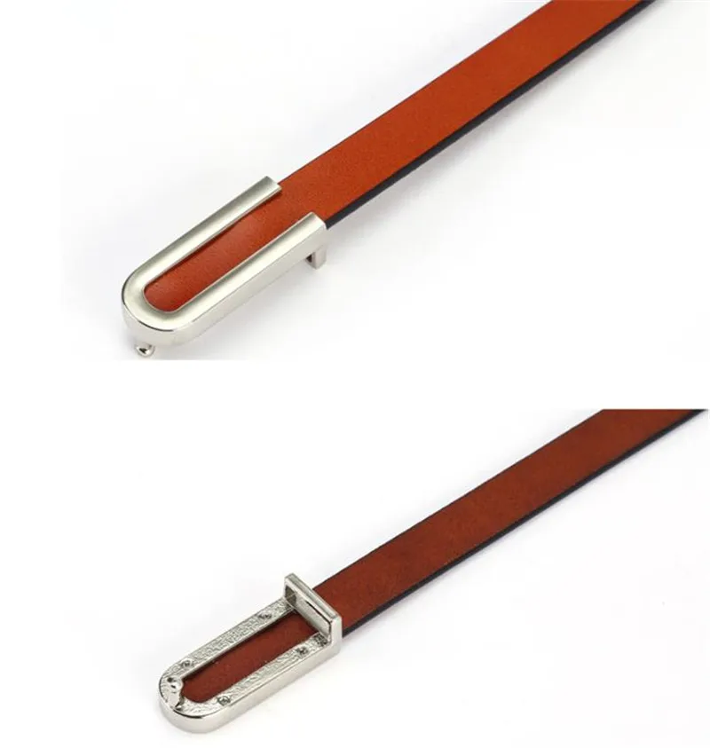 High Quality Real Cowskin Leather Belt Fashion Alloy Buckle Retro Ladies Thin Belts for Women Wild Jumpsuit Ceinture