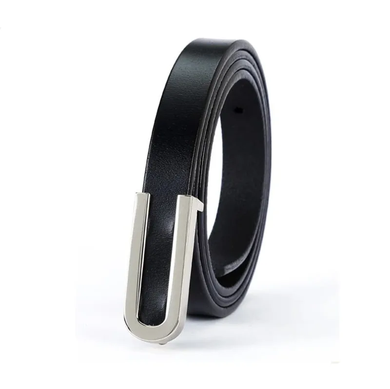 High Quality Real Cowskin Leather Belt Fashion Alloy Buckle Retro Ladies Thin Belts for Women Wild Jumpsuit Ceinture