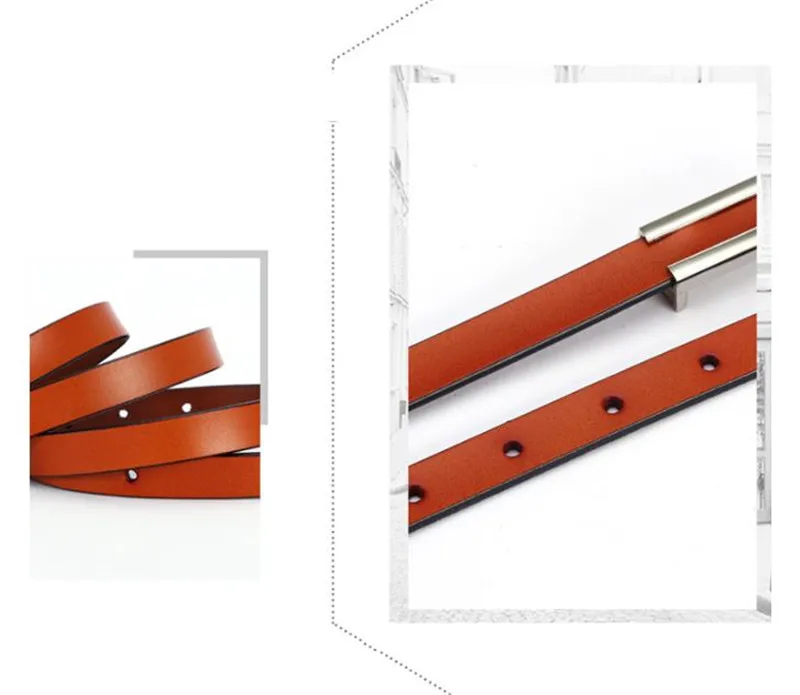 High Quality Real Cowskin Leather Belt Fashion Alloy Buckle Retro Ladies Thin Belts for Women Wild Jumpsuit Ceinture