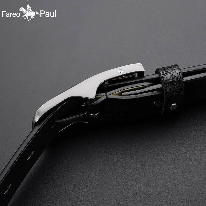 New Leather Cowhide Men's Belt Fashion Metal Alloy Pin Buckle Adult Luxury Brand Jeans Business Casual Waist Male Strap Brand