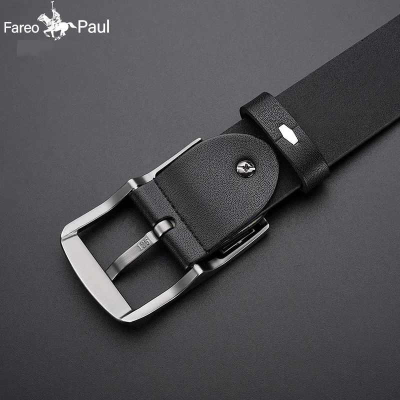New Leather Cowhide Men's Belt Fashion Metal Alloy Pin Buckle Adult Luxury Brand Jeans Business Casual Waist Male Strap Brand