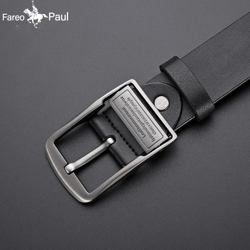 New Leather Cowhide Men's Belt Fashion Metal Alloy Pin Buckle Adult Luxury Brand Jeans Business Casual Waist Male Strap Brand