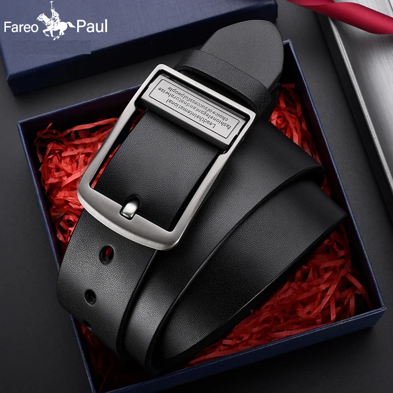 New Leather Cowhide Men's Belt Fashion Metal Alloy Pin Buckle Adult Luxury Brand Jeans Business Casual Waist Male Strap Brand