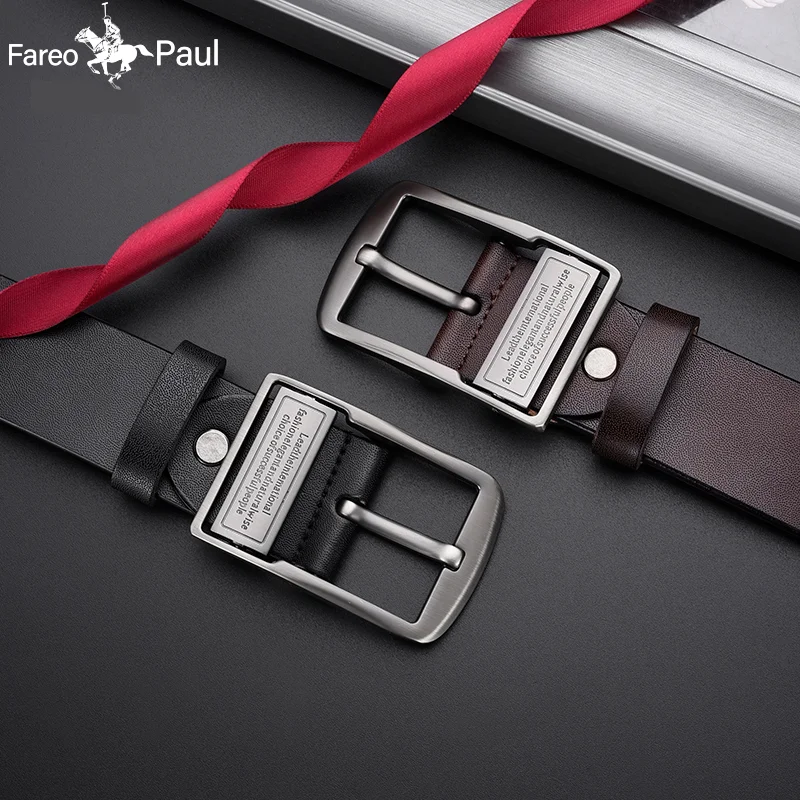 New Leather Cowhide Men's Belt Fashion Metal Alloy Pin Buckle Adult Luxury Brand Jeans Business Casual Waist Male Strap Brand