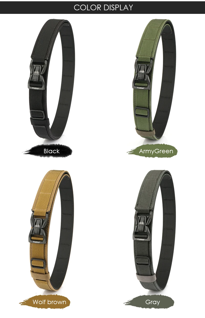 VATLTY New Rigid Trouser Belt for Men Metal Buckle Quick Release Military Tactical Belt Thick Nylon Casual Belt Male Girdle