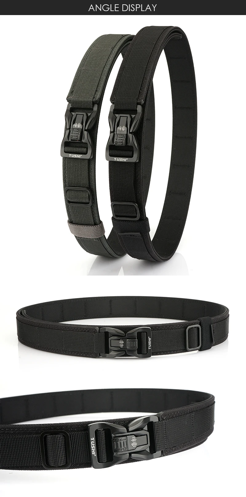 VATLTY New Rigid Trouser Belt for Men Metal Buckle Quick Release Military Tactical Belt Thick Nylon Casual Belt Male Girdle