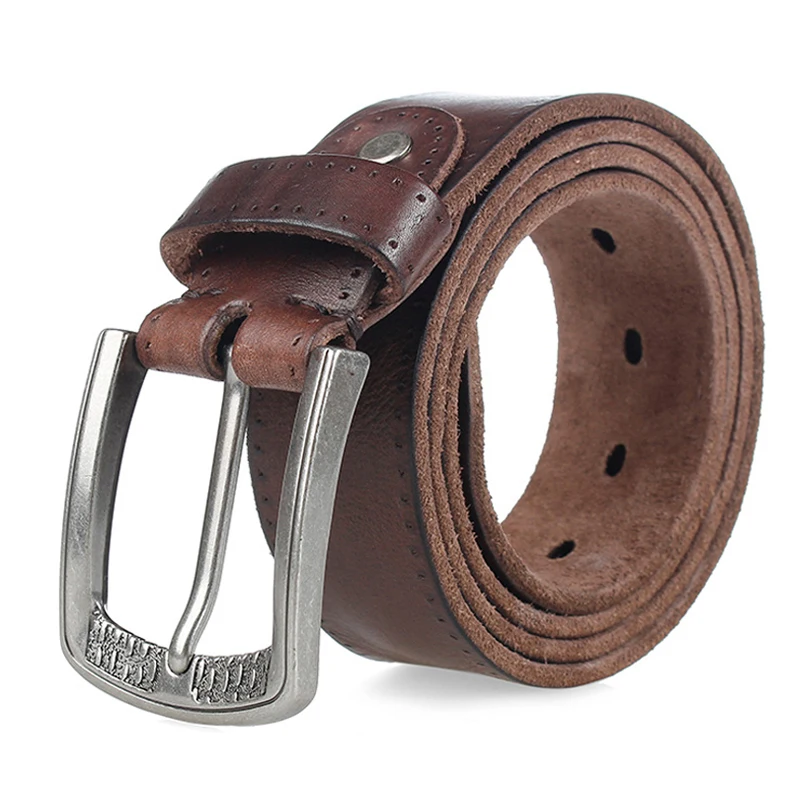 MEDYLA Men's Belt Natural Skin Cowhide Belt Vintage Alloy Pin Buckle Jeans Belts Strap Casual Leather Belt For Men DSW533