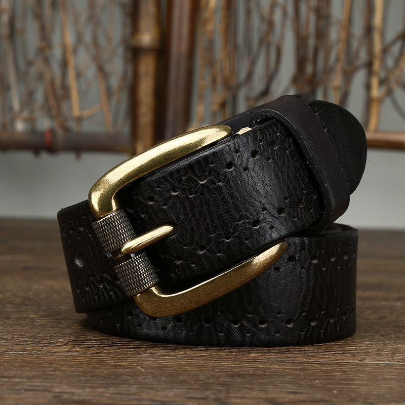 2024 Fashion Men's Belt Genuine Leather Pure Cowhide Pin Buckle Vintage Belt for Trap Male Jeans for Man Luxury Designer