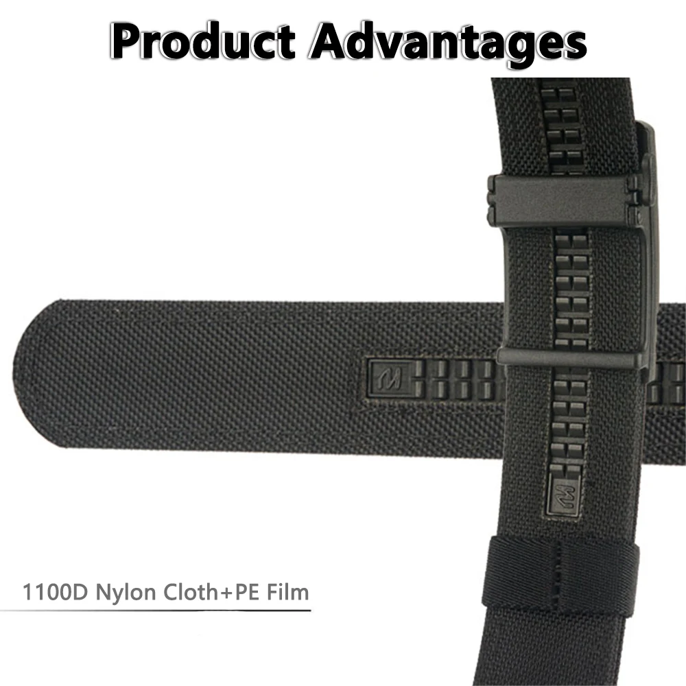 TUSHI Hard Belt Military Belt for Men Sturdy Nylon Metal Automatic Buckle Police Tactical Belt Outdoor Girdle IPSC Accessories