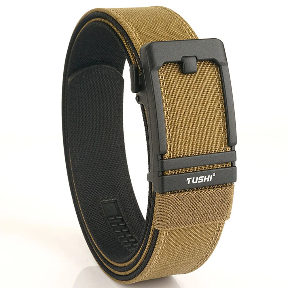 TUSHI Hard Belt Military Belt for Men Sturdy Nylon Metal Automatic Buckle Police Tactical Belt Outdoor Girdle IPSC Accessories