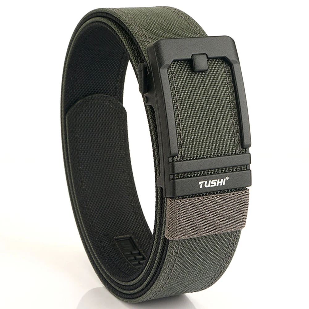 TUSHI Hard Belt Military Belt for Men Sturdy Nylon Metal Automatic Buckle Police Tactical Belt Outdoor Girdle IPSC Accessories