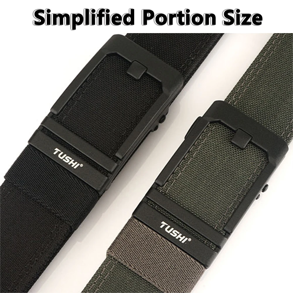 TUSHI Hard Belt Military Belt for Men Sturdy Nylon Metal Automatic Buckle Police Tactical Belt Outdoor Girdle IPSC Accessories