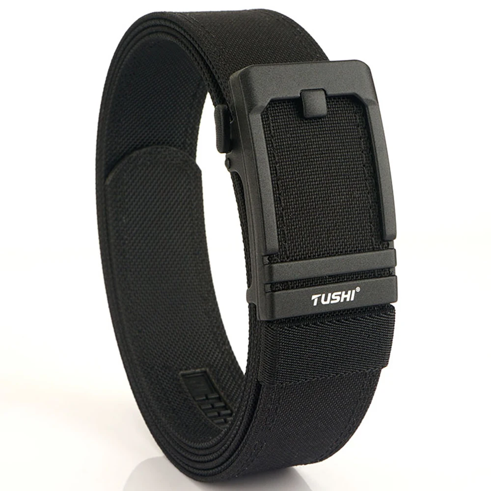 TUSHI Hard Belt Military Belt for Men Sturdy Nylon Metal Automatic Buckle Police Tactical Belt Outdoor Girdle IPSC Accessories