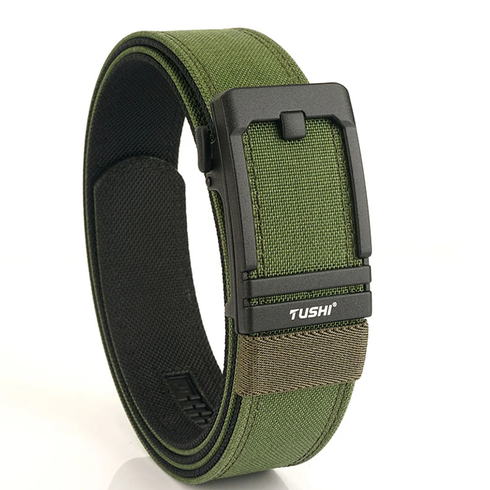 TUSHI Hard Belt Military Belt for Men Sturdy Nylon Metal Automatic Buckle Police Tactical Belt Outdoor Girdle IPSC Accessories