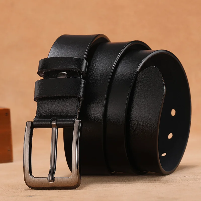 105 125 130 140 150 160 170cm Genuine Cowhide Men Belt High Quality Waist Large Size Luxury Designer Belts Pair with Black Jeans
