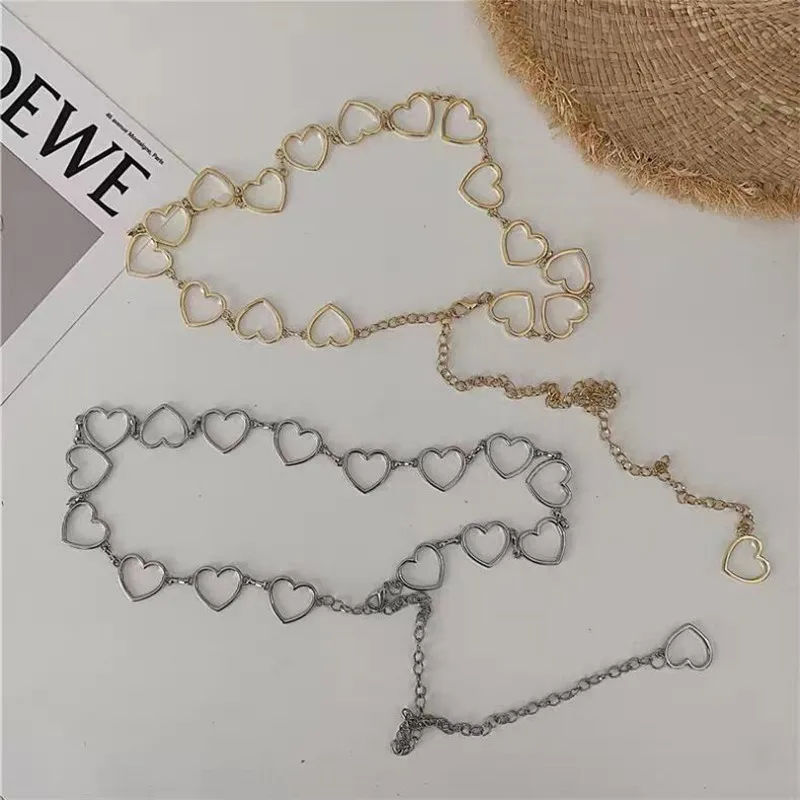 100cm Waistband Pants Classic Waist Chain Love Heart Hollow Girdle For Women Hip Hop Style Fashion Fine Waist Belts Trendy