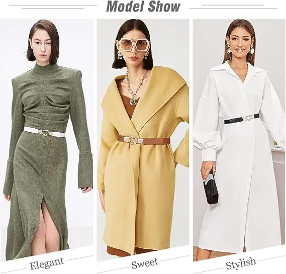 Women Skinny Stretchy Waist Belt for Dress Ladies Elastic Thin Belt Plus Size