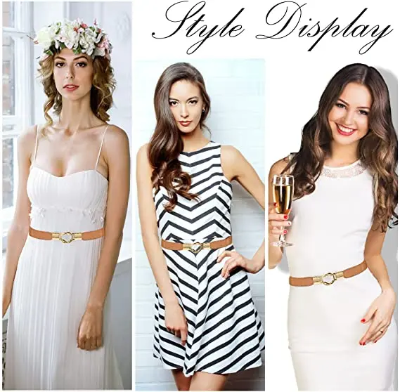 Women Skinny Stretchy Waist Belt for Dress Ladies Elastic Thin Belt Plus Size