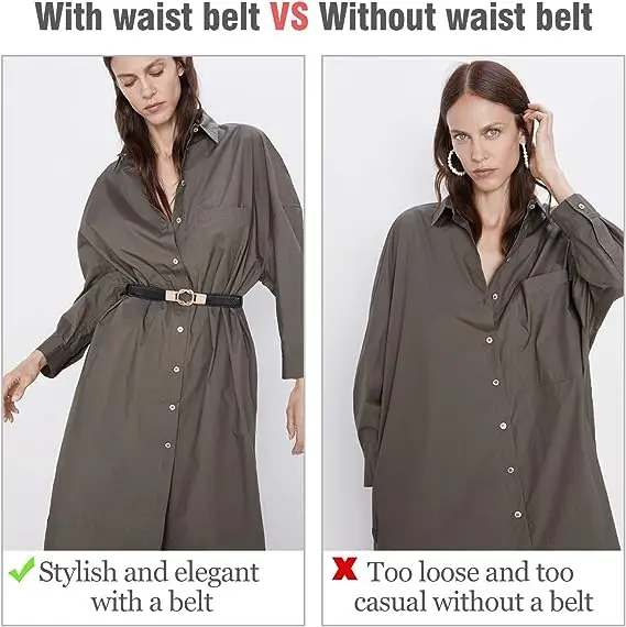 Women Skinny Stretchy Waist Belt for Dress Ladies Elastic Thin Belt Plus Size