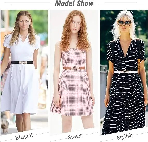 Women Skinny Stretchy Waist Belt for Dress Ladies Elastic Thin Belt Plus Size